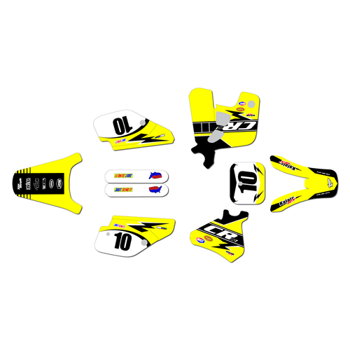 honda cr80 graphics kit 1993-1995 speed series yellow