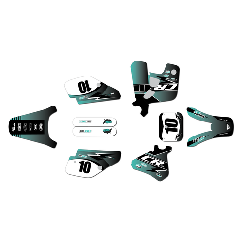 honda cr80 graphics kit 1993-1995 speed series teal
