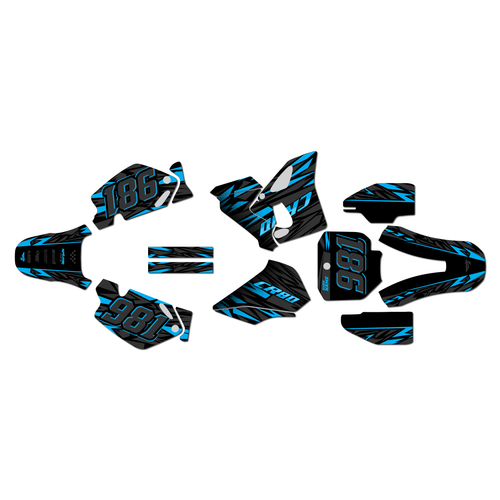 honda cr80 graphics kit 1998-2003 twitch series cyan