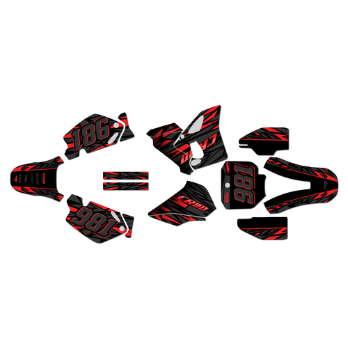 honda cr80 graphics kit 1998-2003 twitch series red