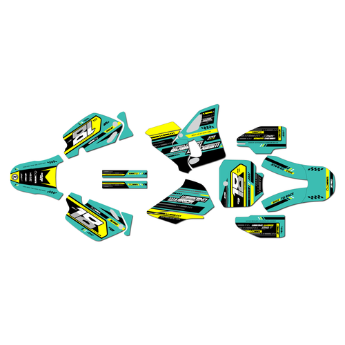 honda cr80 graphics kit 1998-2003 warrior series teal