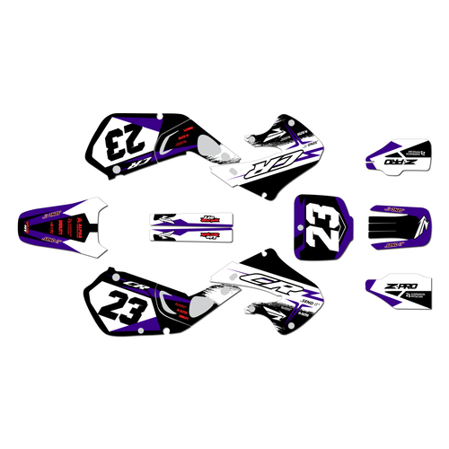 honda cr125 graphics kit 1998-1999 evader series purple