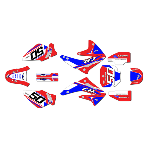 honda cr85 graphics kit 2003-2014 evo series blue