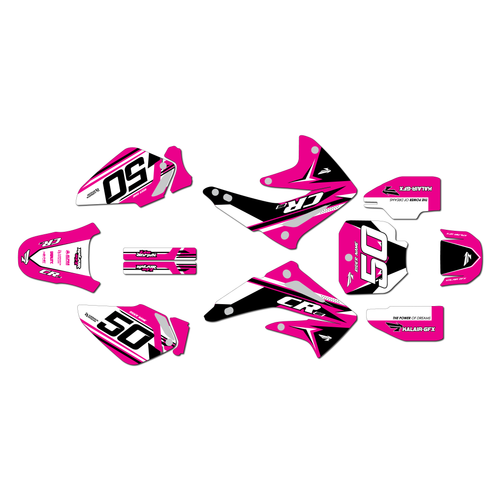 honda cr85 graphics kit 2003-2014 evo series magenta
