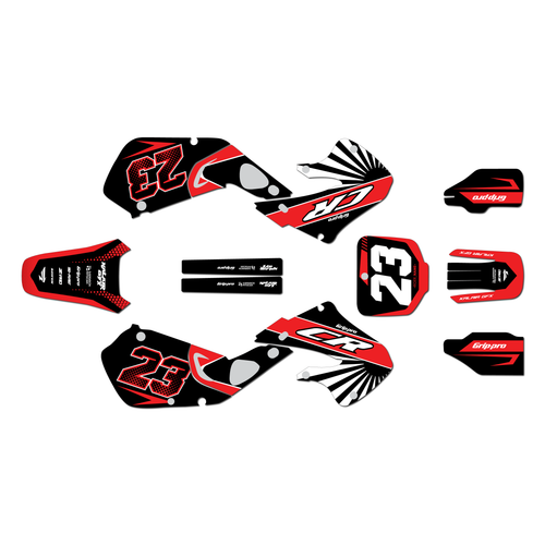 honda cr125 graphics kit 1998-1999 fh series red