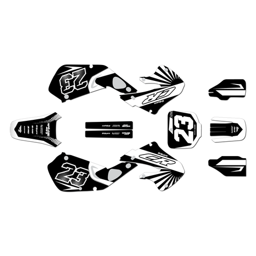 honda cr125 graphics kit 1998-1999 fh series white