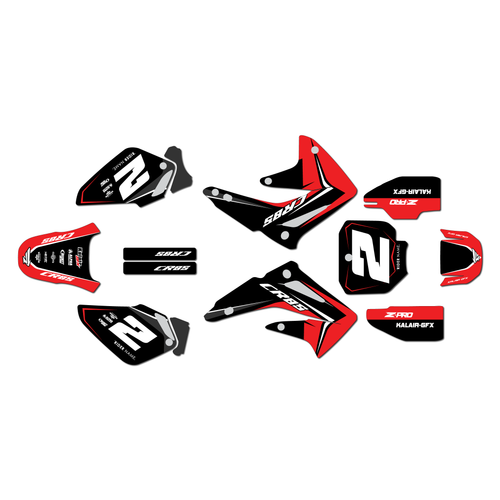 honda cr85 graphics kit 2003-2014 lightning series red