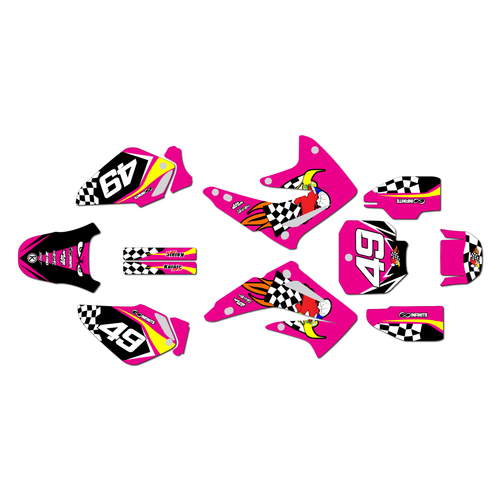 honda cr85 graphics kit 2003-2014 pecker series magenta