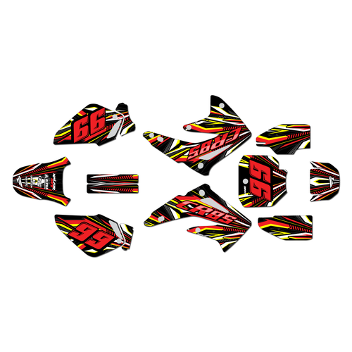 honda cr85 graphics kit 2003-2014 prime series yellow