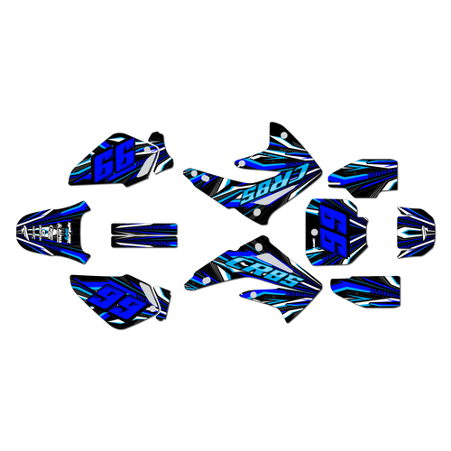 honda cr85 graphics kit 2003-2014 prime series blue