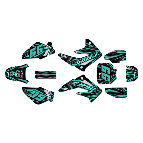 honda cr85 graphics kit 2003-2014 prime series teal