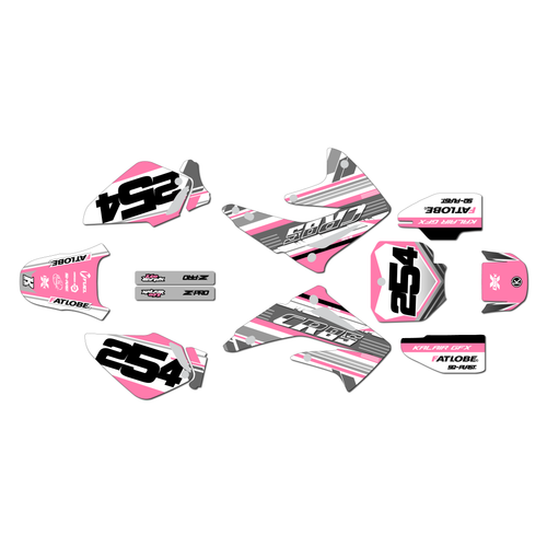 honda cr85 graphics kit 2003-2014 redeemer series pink