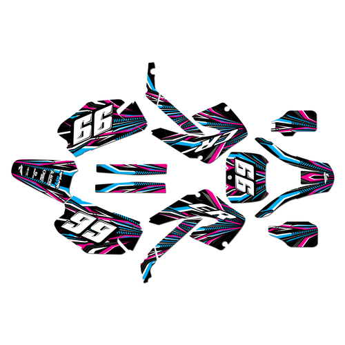 honda cr125 graphics kit 2000-2001 prime series magenta-cyan