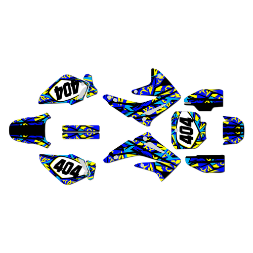 honda cr85 graphics kit 2003-2014 shatter series blue