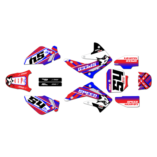 honda cr85 graphics kit 2003-2014 split series red-blue