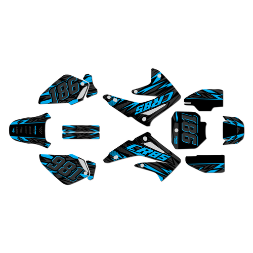 honda cr85 graphics kit 2003-2014 twitch series cyan