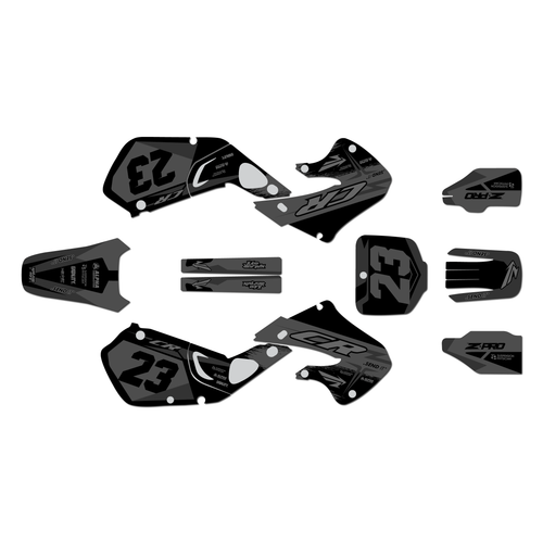 honda cr250 graphics kit 1997-1999 evader series smoke