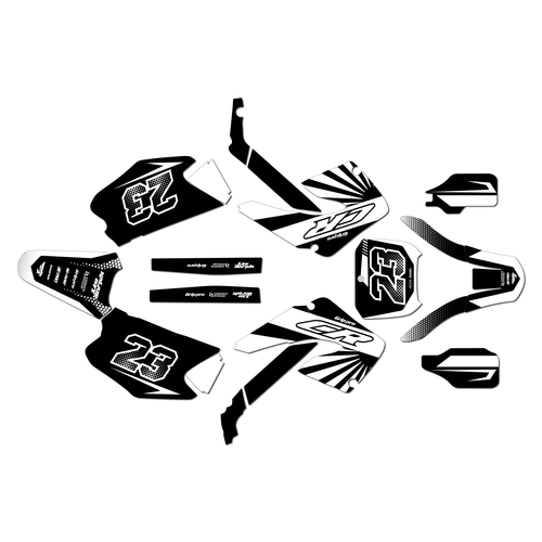 honda cr250 graphics kit 2000-2001 fh series white