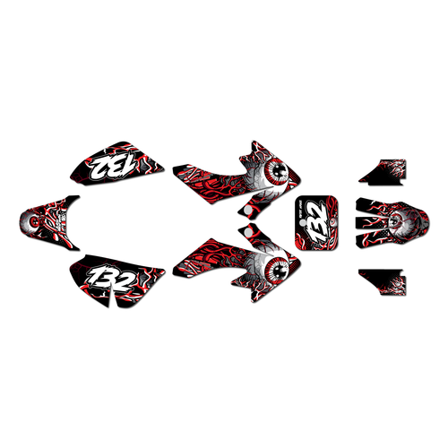 honda crf50 graphics kit 2004-2012 core series red