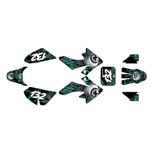 honda crf50 graphics kit 2004-2012 core series teal