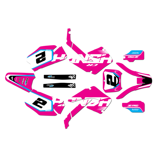 honda cr250 graphics kit 2000-2001 flight series magenta