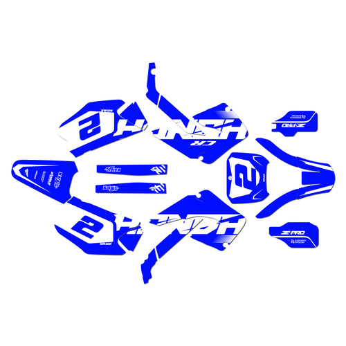 honda cr250 graphics kit 2000-2001 flight series blue