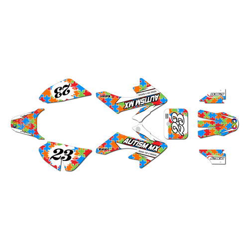 honda crf50 graphics kit 2004-2012 divergent series red