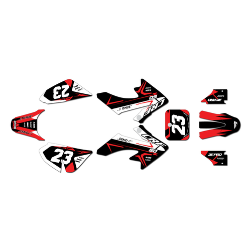 honda crf50 graphics kit 2004-2012 evader series red