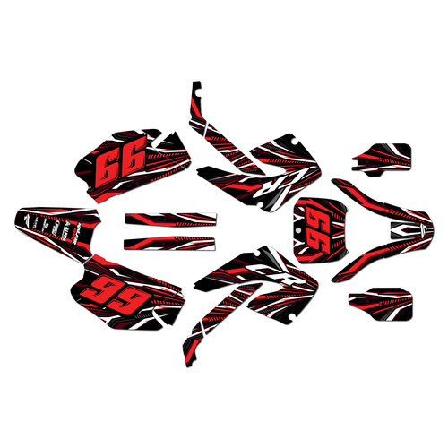 honda cr250 graphics kit 2000-2001 prime series red