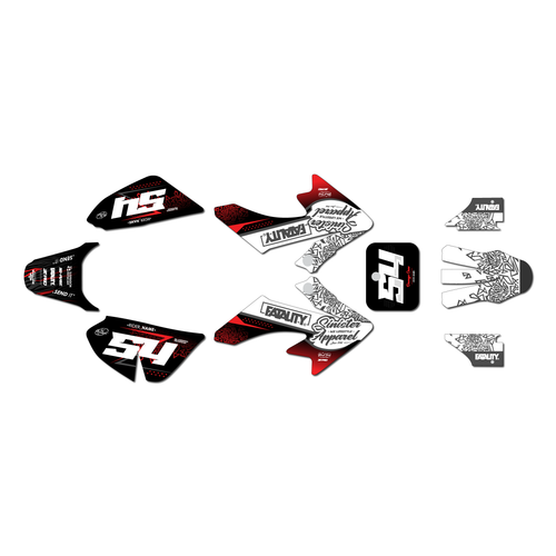 honda crf50 graphics kit 2004-2012 fatality series red