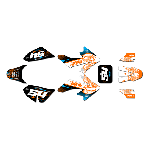 honda crf50 graphics kit 2004-2012 fatality series orange