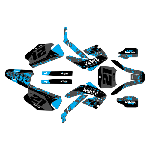 honda cr250 graphics kit 2000-2001 semperfi series cm