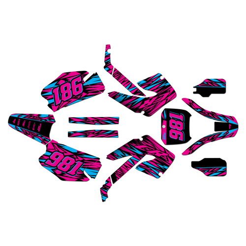 honda cr250 graphics kit 2000-2001 twitch series cyan