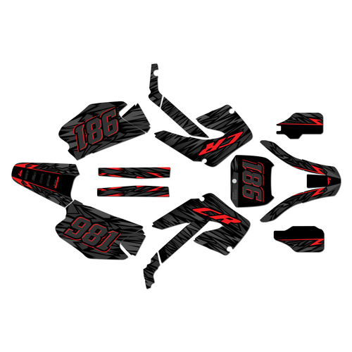 honda cr250 graphics kit 2000-2001 twitch series red-shift
