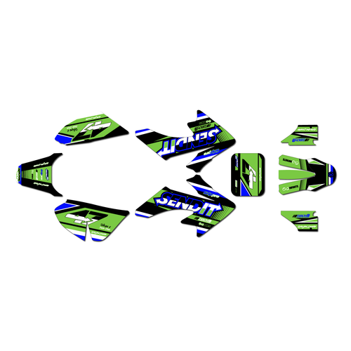 honda crf50 graphics kit 2004-2012 fresh series green-shift