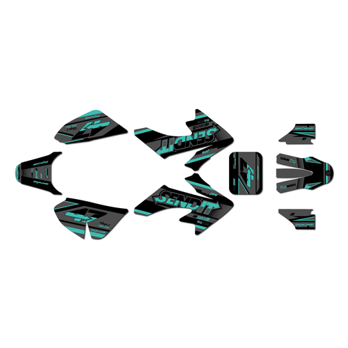 honda crf50 graphics kit 2004-2012 fresh series teal-shift
