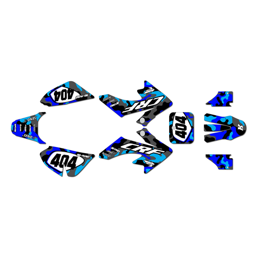 honda crf50 graphics kit 2004-2012 invasion series blue