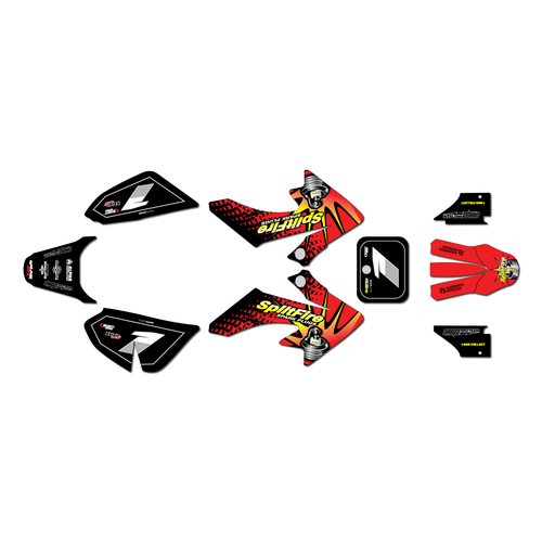 honda crf50 graphics kit 2004-2012 lancaster series red