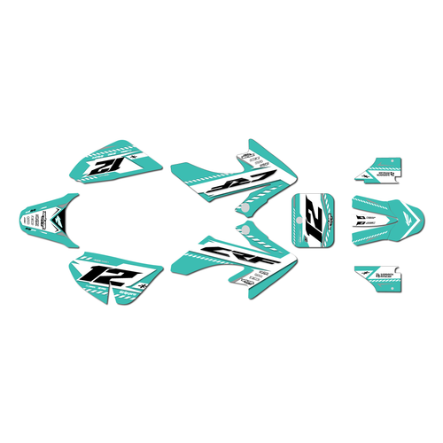honda crf50 graphics kit 2004-2012 lethal series teal