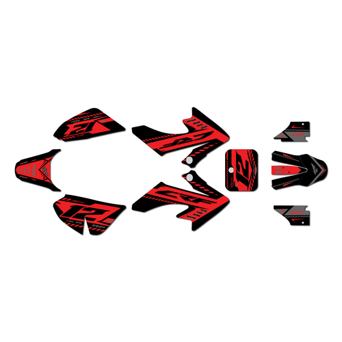 honda crf50 graphics kit 2004-2012 lethal series red-shift