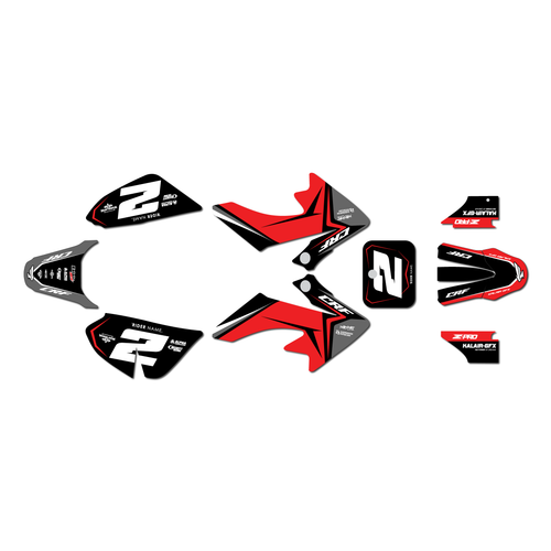 honda crf50 graphics kit 2004-2012 lightning series red