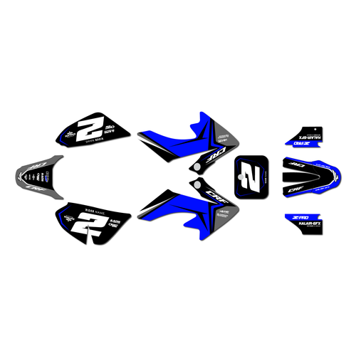 honda crf50 graphics kit 2004-2012 lightning series blue