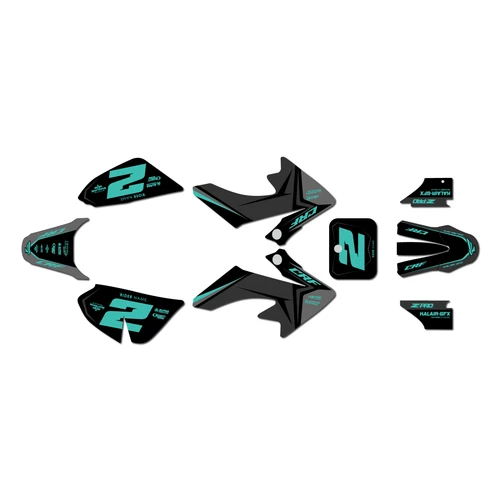 honda crf50 graphics kit 2004-2012 lightning series teal-shift