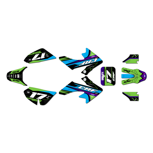 honda crf50 graphics kit 2013-2026 axis series green