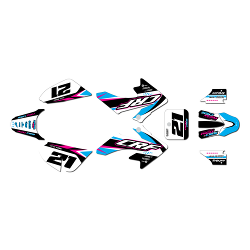 honda crf50 graphics kit 2004-2012 og series cyan
