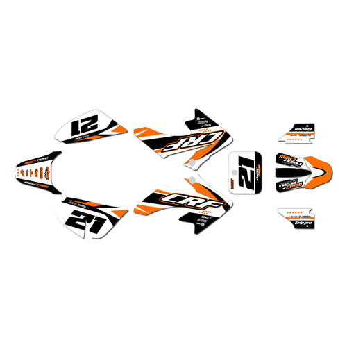 honda crf50 graphics kit 2004-2012 og series orange