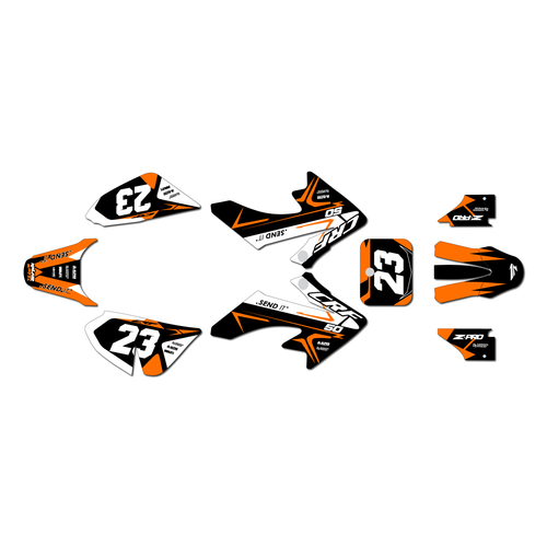 honda crf50 graphics kit 2013-2026 evader series orange