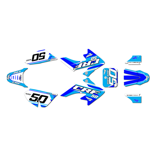 honda crf50 graphics kit 2013-2026 evo series blue