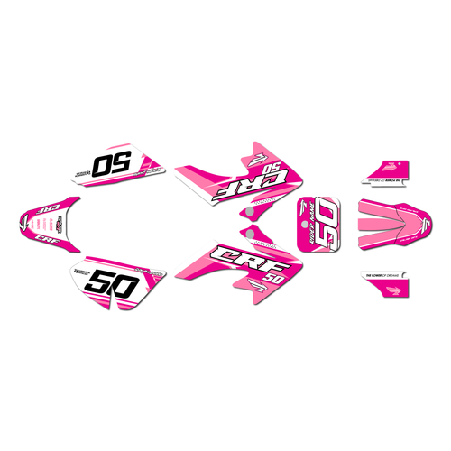 honda crf50 graphics kit 2013-2026 evo series pink