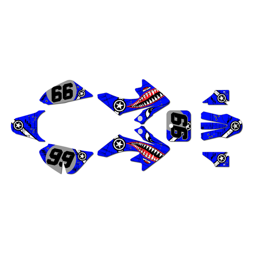honda crf50 graphics kit 2004-2012 predator series blue